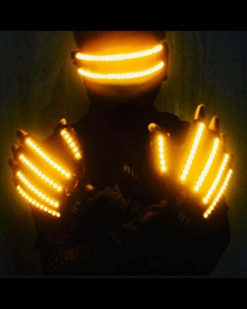 Y2K Aesthetic LED Gloves & Glasses - Cute Coquette & Grunge Style Accessories
