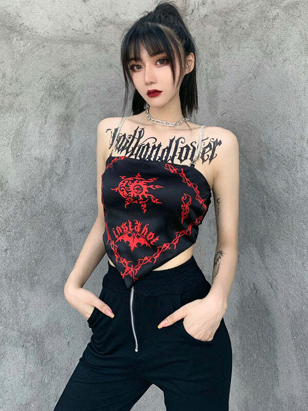 Y2K Aesthetic Moon Sun Print Top - Cute Grunge Style Tee for Coquette & Soft Girl Vibes