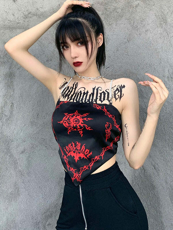 Y2K Aesthetic Moon Sun Print Top - Cute Grunge Style Tee for Coquette & Soft Girl Vibes