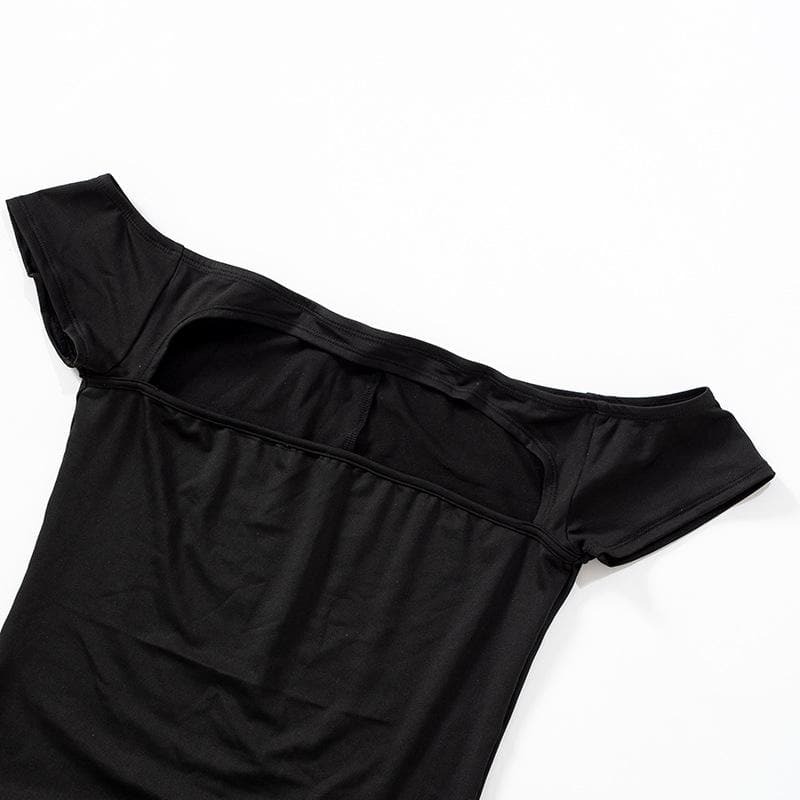 Y2K Aesthetic Off-Shoulder Hollow Out Jumpsuit - Cute Grunge & Coquette Style Outfit