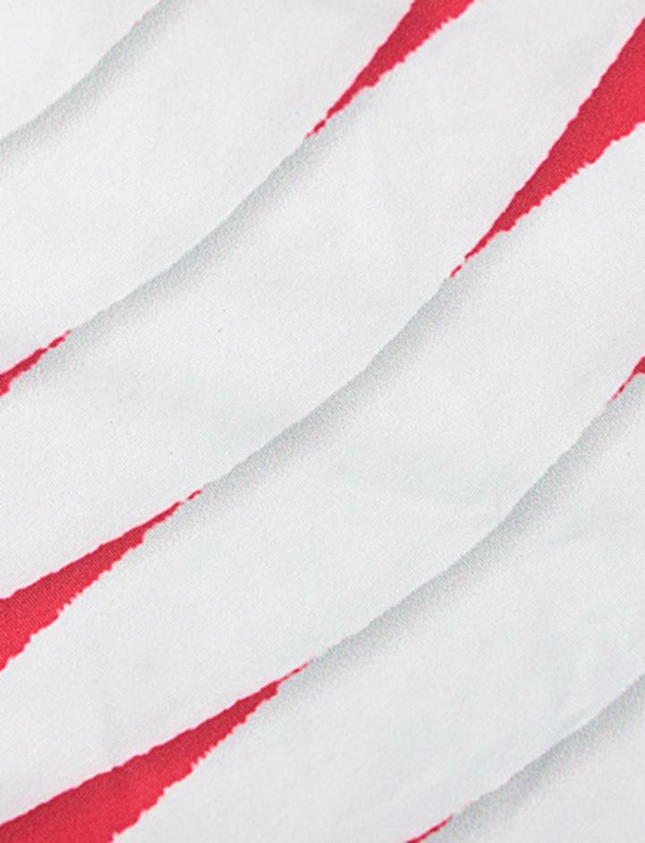 Y2K Aesthetic Red & White Geometric Print Sleeveless Maxi Dress for Trendy Outfits
