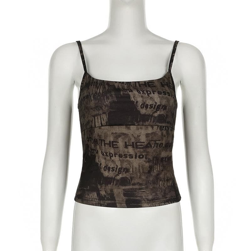 Y2K Backless Contrast Cami Top - Cute Aesthetic for Coquette, Grunge, and Soft Girl Styles