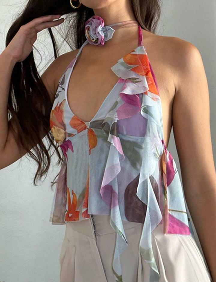 Y2K Backless Halter Vest Top - Cute Coquette & Grunge Aesthetic Fashion Essential
