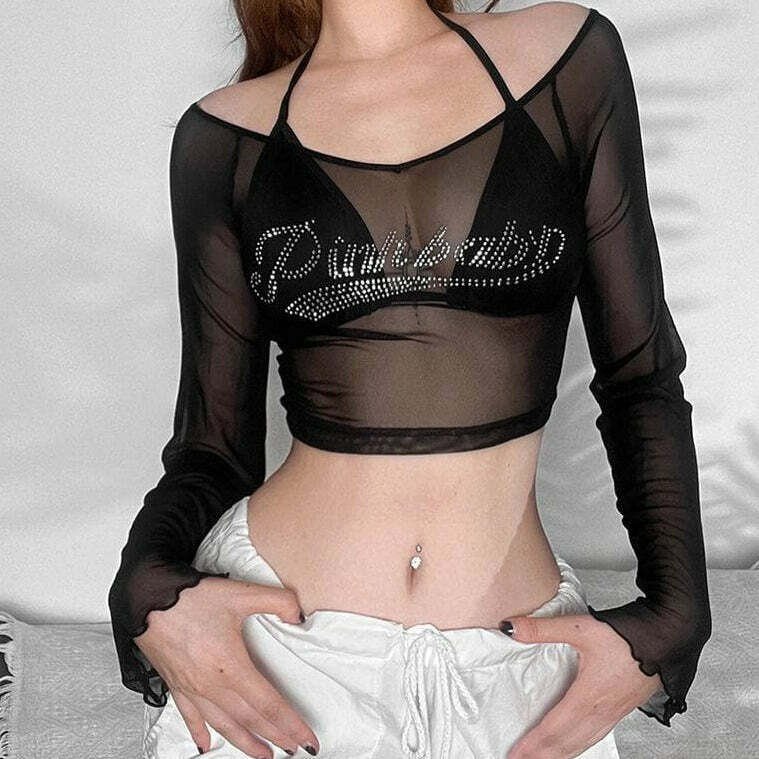 Y2K Beaded Off-Shoulder Crop Top Set - Coquette Aesthetic with Grunge Vibes