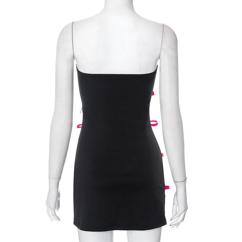 Y2K Bowknot Backless Tube Mini Dress - Cute Coquette Style for Aesthetic Outfits
