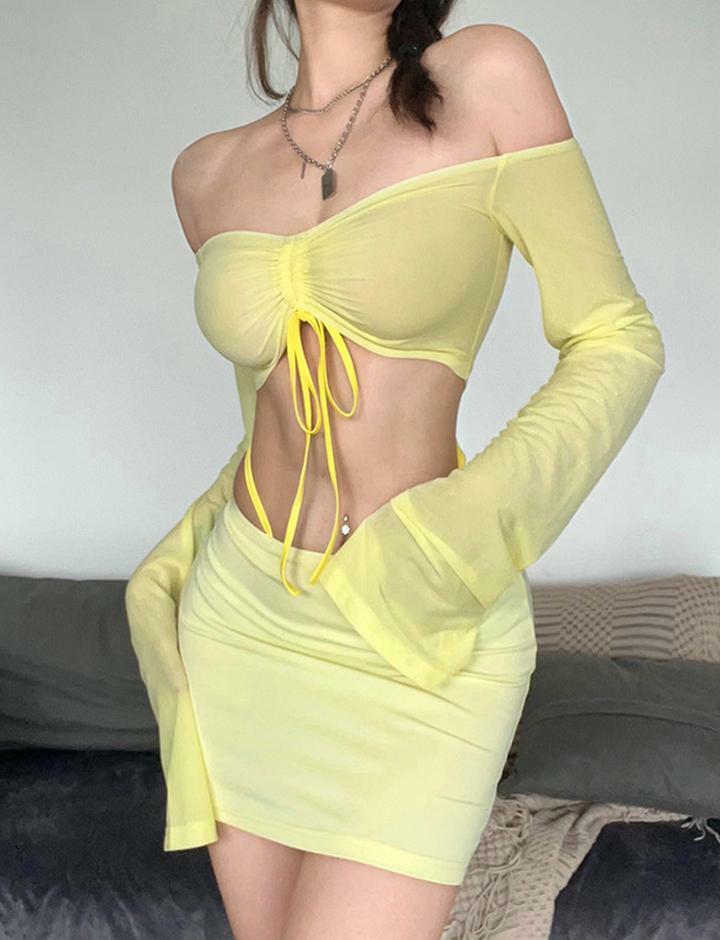 Y2K Coquette Aesthetic Bolero Crop Top & Skirt Set - Cute Pastel Goth Fashion Outfit