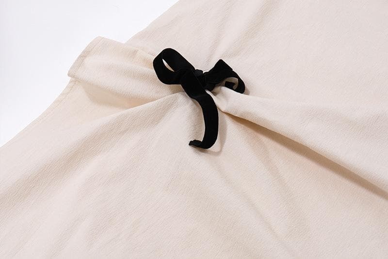 Y2K Coquette Aesthetic Bowknot Ruched Zip-Up Slit Midi Skirt - Cute Pastel Goth Style