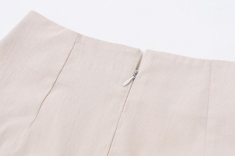 Y2K Coquette Aesthetic Bowknot Ruched Zip-Up Slit Midi Skirt - Cute Pastel Goth Style