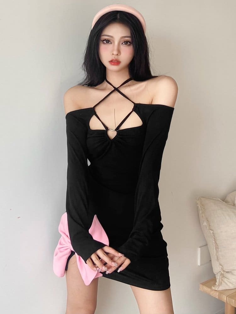 Y2K Coquette Aesthetic Dress - Cute Pastel Goth Party Outfit with Grunge Style Flair