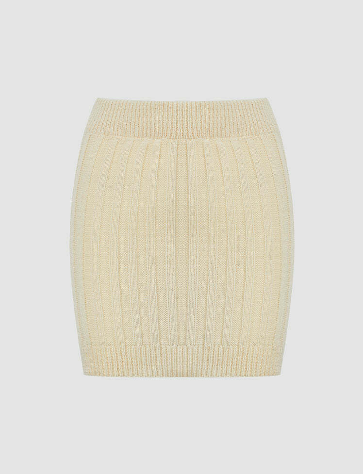 Y2K Coquette Aesthetic Hooded Knit Twist High Waist Skirt Set for Cute Outfits