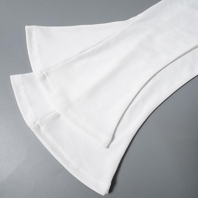 Y2K Coquette Aesthetic Ribbed Off-Shoulder Top with Long Flared Sleeves - Cute & Comfy