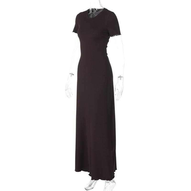 Y2K Coquette Aesthetic Ruffle Knotted Maxi Dress - Cute Pastel Goth Style for Every Occasion