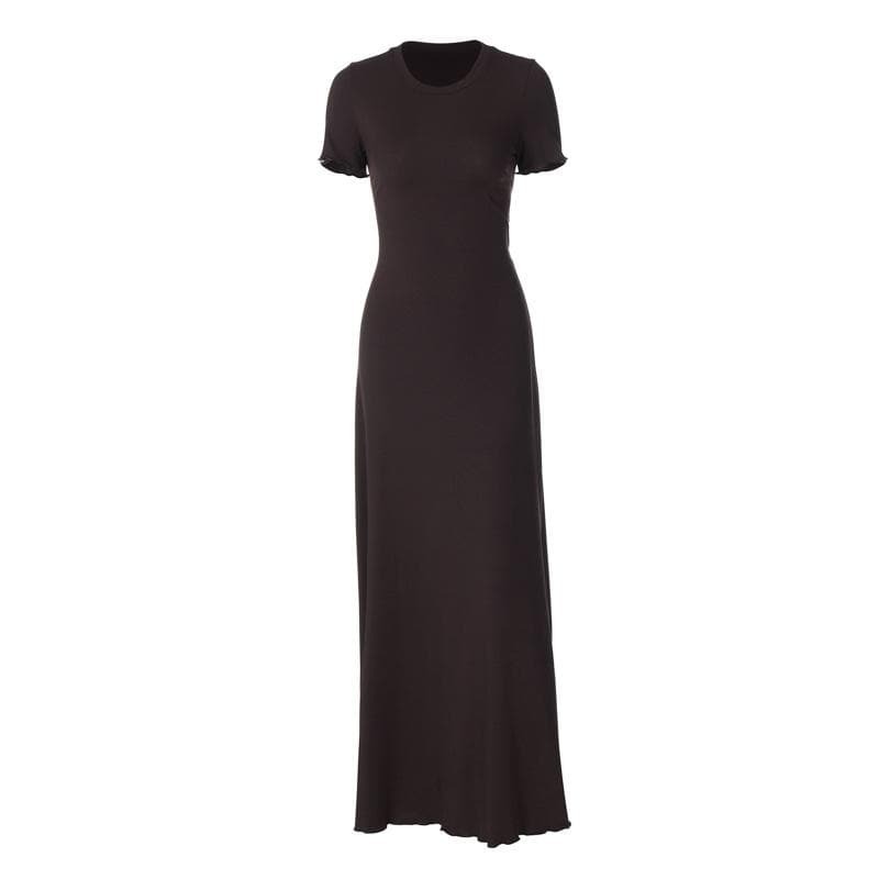 Y2K Coquette Aesthetic Ruffle Knotted Maxi Dress - Cute Pastel Goth Style for Every Occasion