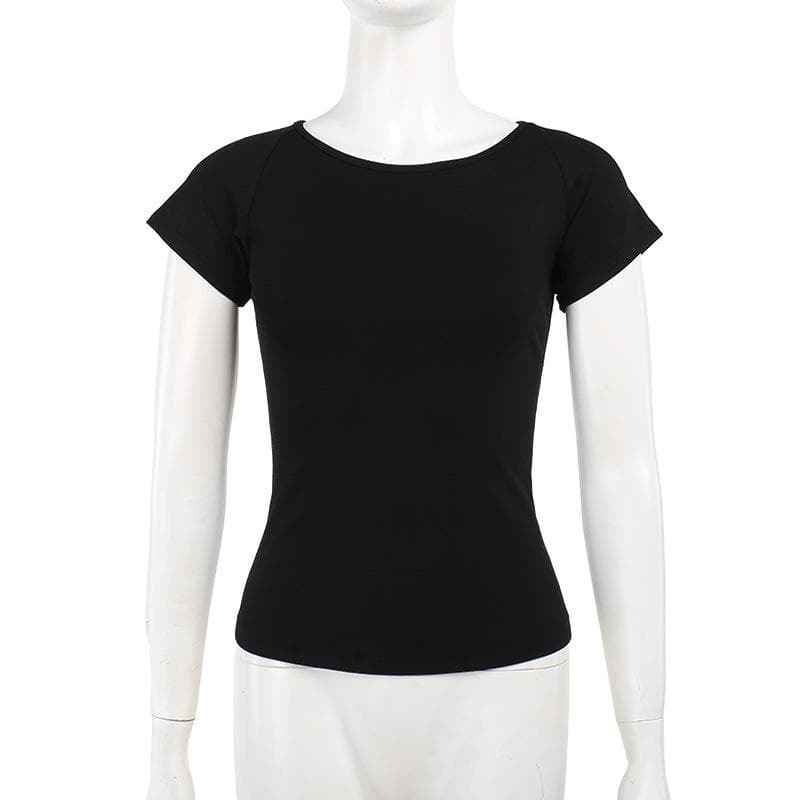 Y2K Coquette Aesthetic Short Sleeve Mesh Top - Cute Pastel Grunge Style Tee