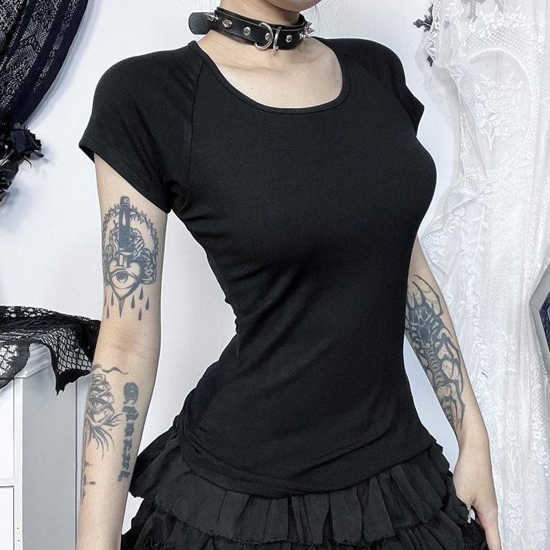 Y2K Coquette Aesthetic Short Sleeve Mesh Top - Cute Pastel Grunge Style Tee