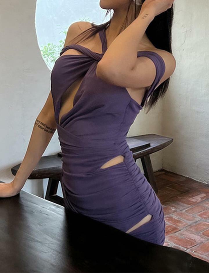 Y2K Coquette Aesthetic Slim Package Hip Backless Strap Dress - Cute Grunge Style Outfit