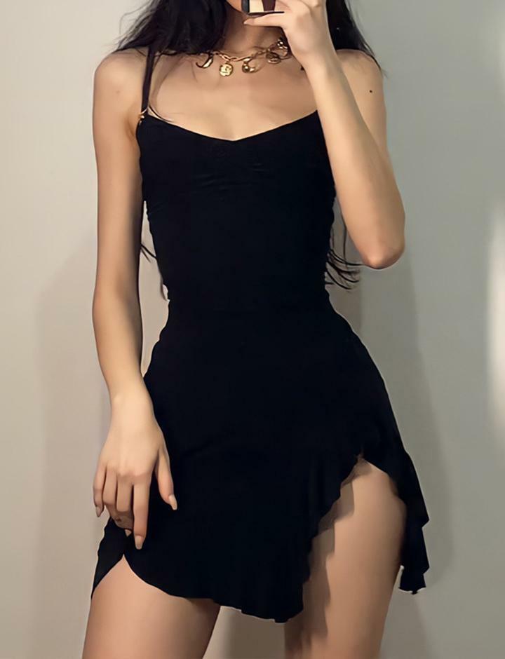 Y2K Coquette Aesthetic Slit Slim Mermaid Dress - Cute Summer Sling Style for Trendy Looks