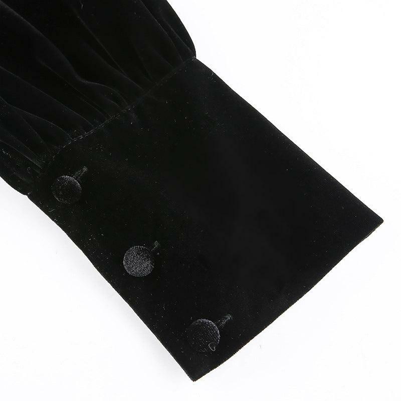 Y2K Coquette Aesthetic Square Collar Velvet A-Line Dress for Cute Fall Outfits