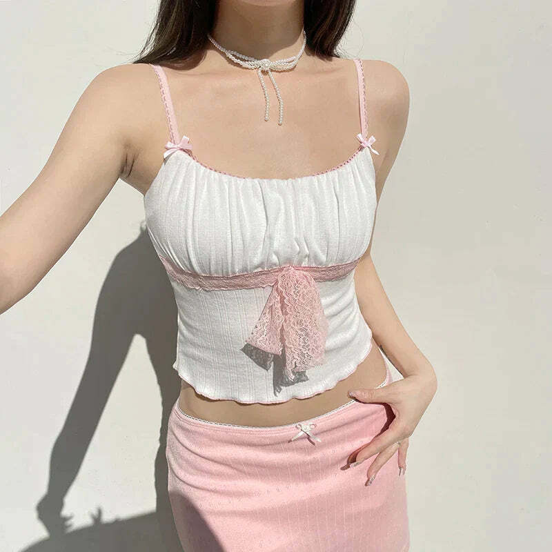 Y2K Coquette Aesthetic Sweet Summer Crop Tops - Cute Pastel Styles for Aesthetic Outfits