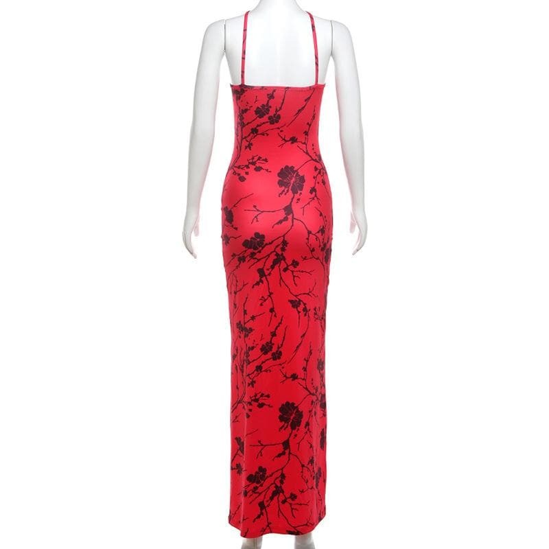 Y2K Cross Front Ruched Cami Maxi Dress - Coquette Aesthetic & Grunge Style Fusion