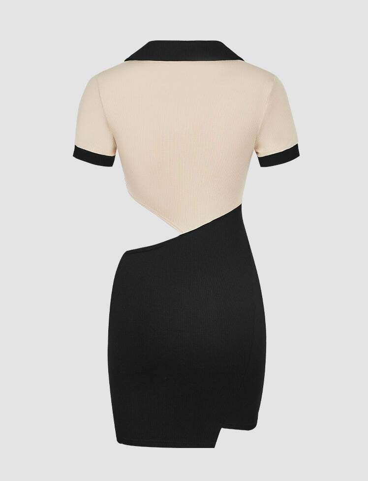 Y2K Cutout Mini Dress - Coquette & Grunge Aesthetic, Cute Short Sleeve Style