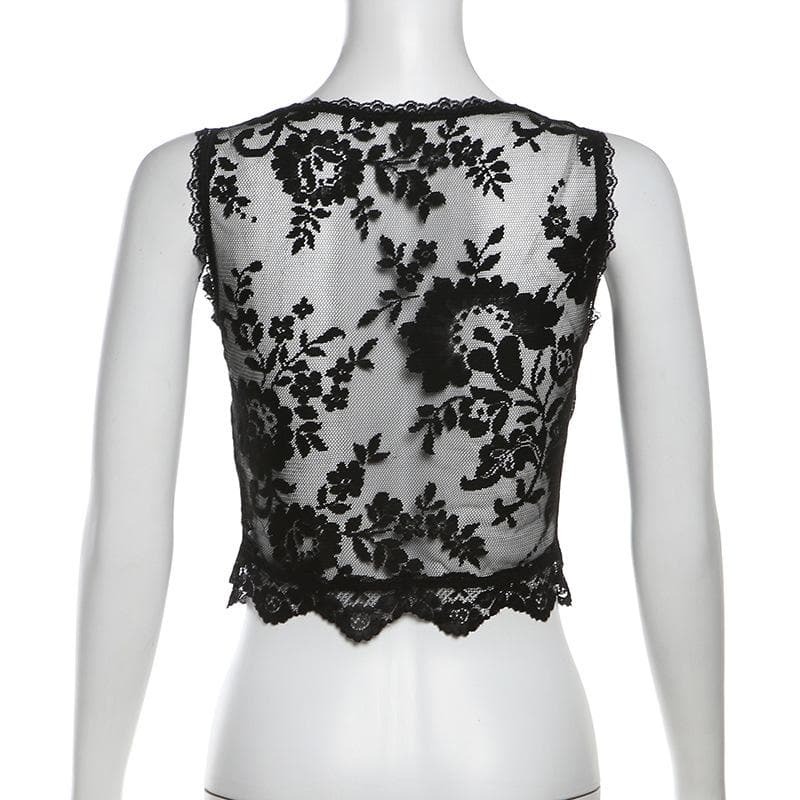 Y2K Deep V Neck Lace Ruffle Top - Cute Coquette Style for Aesthetic Outfits
