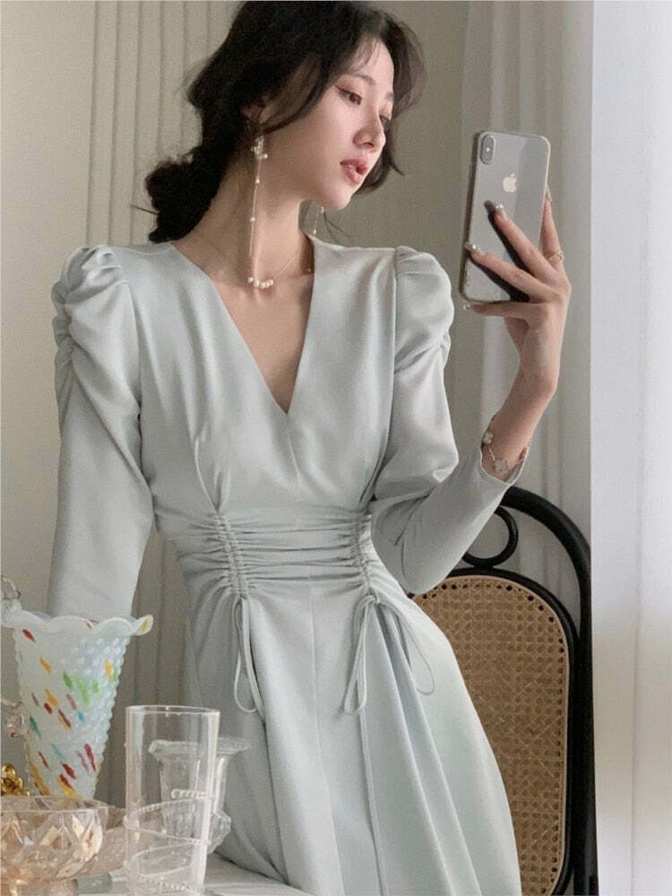 Y2K Elegant Satin Midi Dress - Coquette Aesthetic with Grunge Touch for Chic Outfits