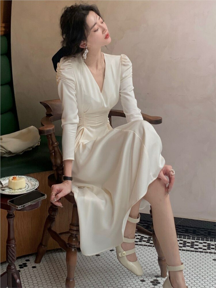 Y2K Elegant Satin Midi Dress - Coquette Aesthetic with Grunge Touch for Chic Outfits