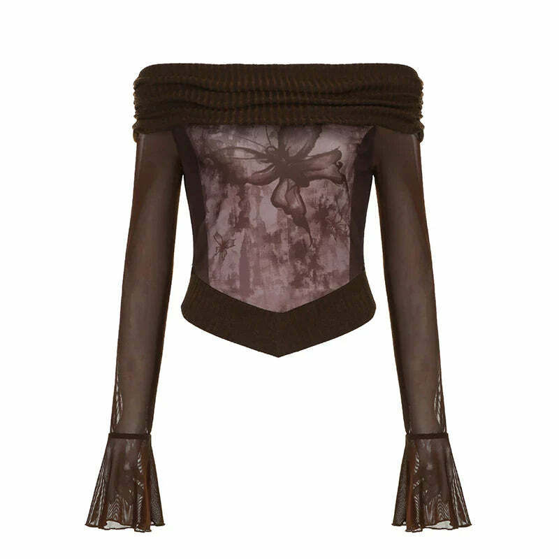 Y2K Fairycore Butterfly Top - Cute Pastel Goth Aesthetic for Trendy Outfits