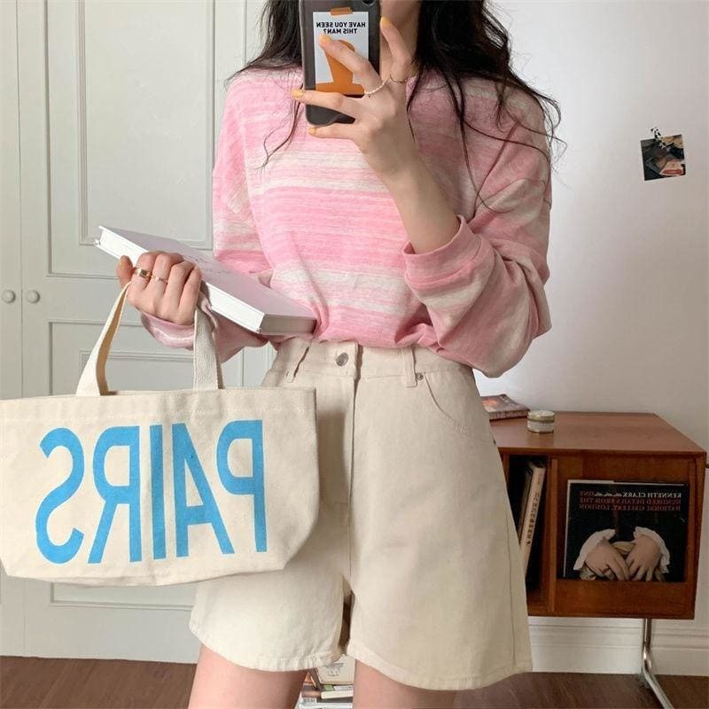 Y2K Grunge Aesthetic Long Sleeve Tee - Cute Pastel Goth Top for Comfy Vintage Vibes