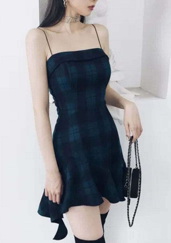 Y2K Grunge Aesthetic Plaid Dress - Cute Cargo Skirt Style for Coquette & Dark Academia Vibes