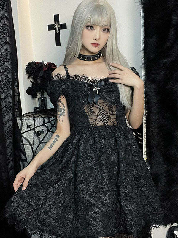 Y2K Grunge Aesthetic Running Away Dress - Cute Cargo Skirt with Coquette Style Vibes