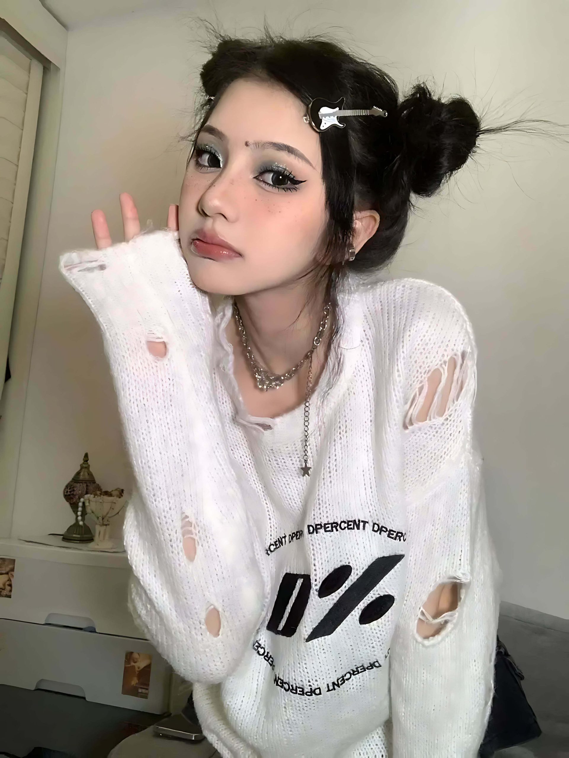 Y2K Grunge Aesthetic Sweater - Vintage-Inspired Comfy Knit for Cozy Fall Outfits