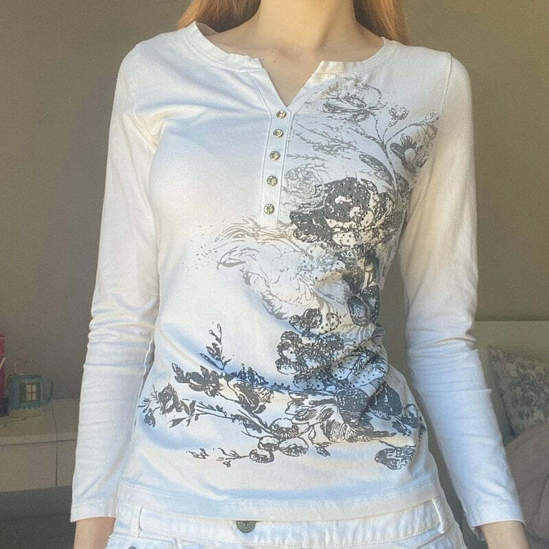 Y2K Grunge Aesthetic Tee - Vintage Style Graphic Top for Retro Fashion Lovers