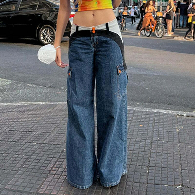 Y2K Grunge Aesthetic: Vintage Baggy Jeans for a Retro Coquette & Soft Girl Look