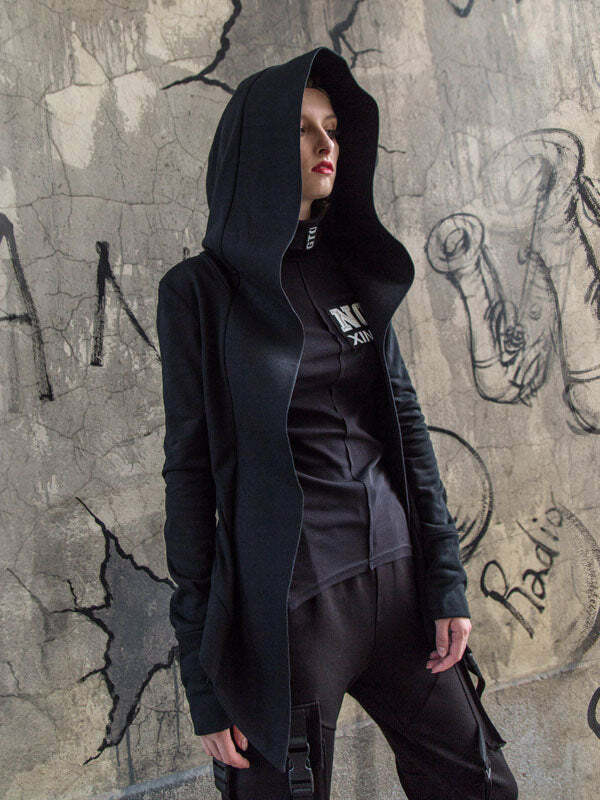 Y2K Grunge Aesthetic Witch Cloak Coat - Cozy Vintage Style for Cute Outfits & Aesthetic Looks