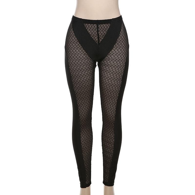 Y2K Grunge High Rise Fishnet Pants - Edgy Aesthetic Bottoms for Coquette & Soft Girl Styles