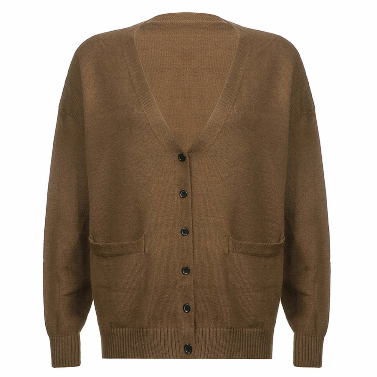 Y2K Grunge Oversized Brown Cardigan - Comfy Vintage Style for Aesthetic Outfits