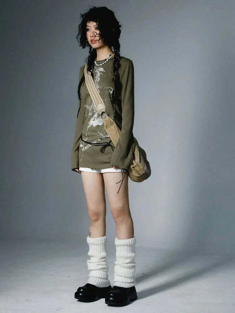 Y2K Grunge Rope Belted Top - Cute Aesthetic Crop for Coquette & Soft Girl Styles