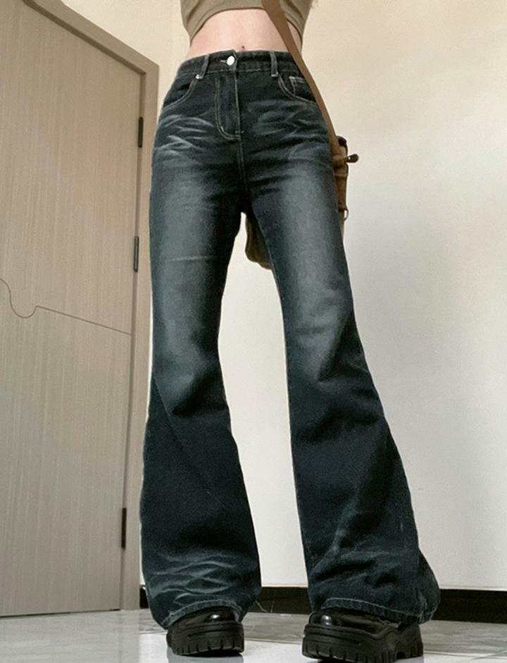 Y2K Grunge Style Flare Leg Jeans - Vintage Aesthetic Denim for Coquette & Soft Girl Looks