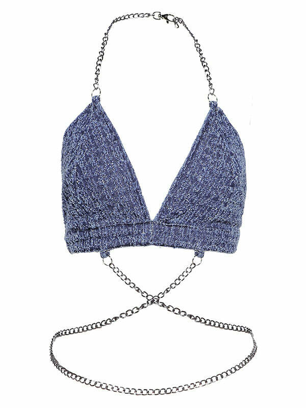 Y2K Halter Backless Mini Top - Cute Coquette & Grunge Aesthetic Crop for Trendy Outfits