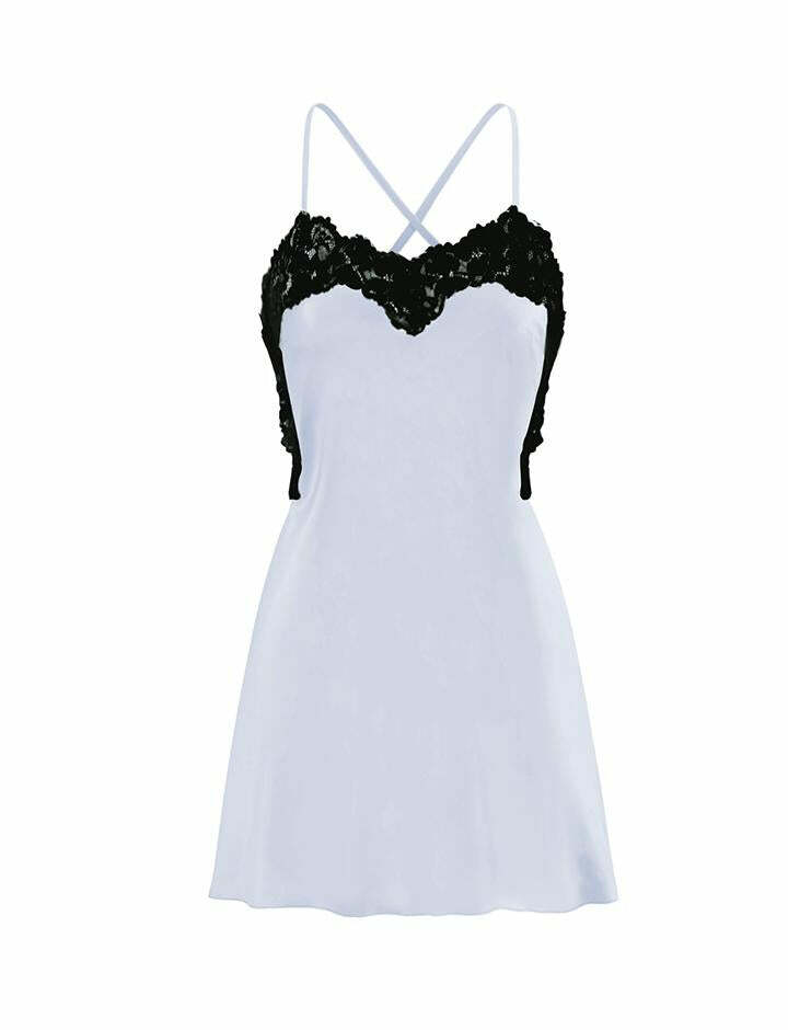 Y2K Halter Backless Satin Dress with Lace Trim - Coquette & Grunge Aesthetic Fashion