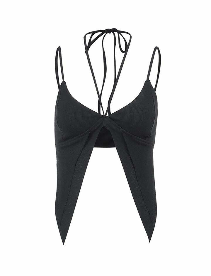 Y2K Halter Crop Top - Cute Coquette Aesthetic with Grunge Vibes & Pastel Goth Style