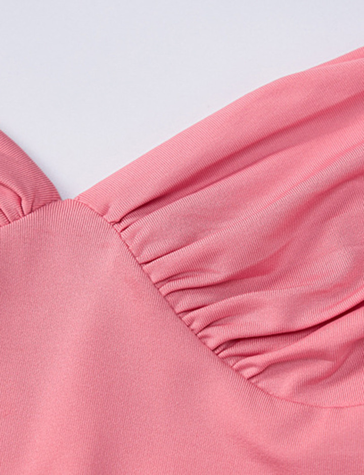 Y2K Halter Ruffle V-Neck Mini Dress - Cute Coquette Aesthetic for Grunge & Pastel Styles