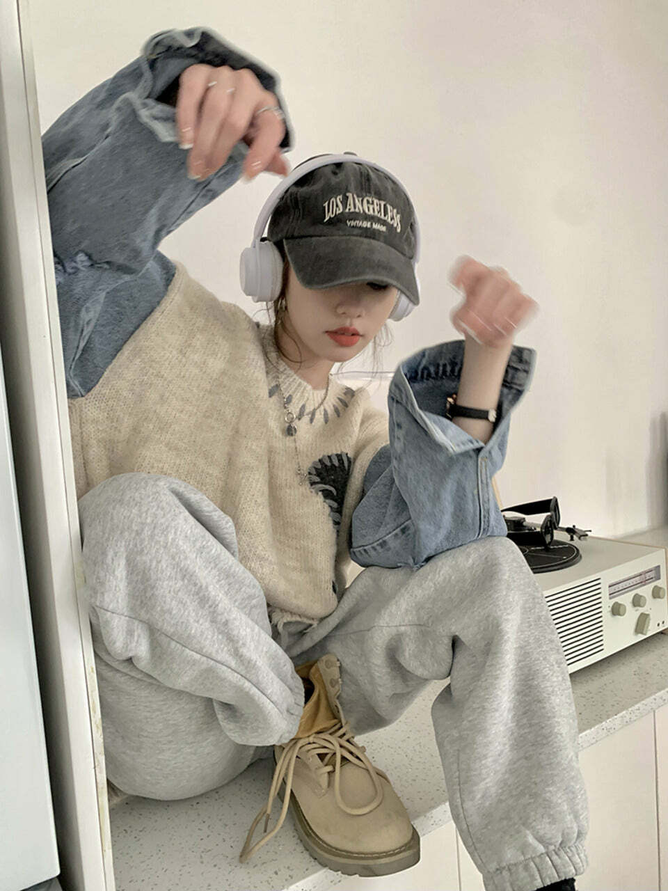 Y2K Heart Knitted Cozy Sweater - Cute Pastel Goth Aesthetic for Comfy Fall Outfits