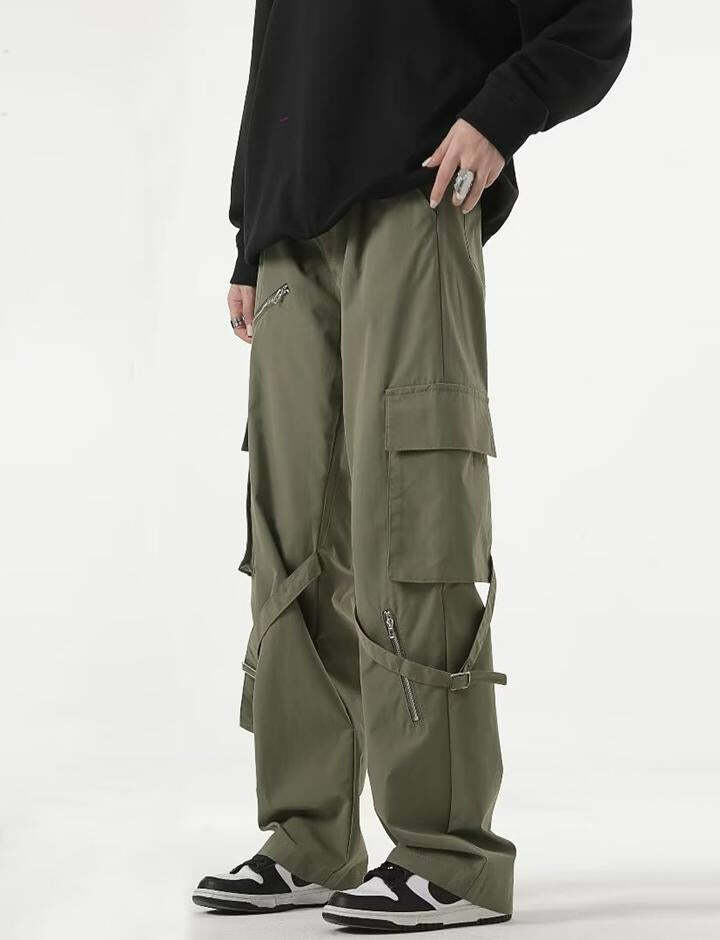 Y2K High-Waisted Wide-Leg Cargo Pants for Grunge, Coquette, and Aesthetic Outfits