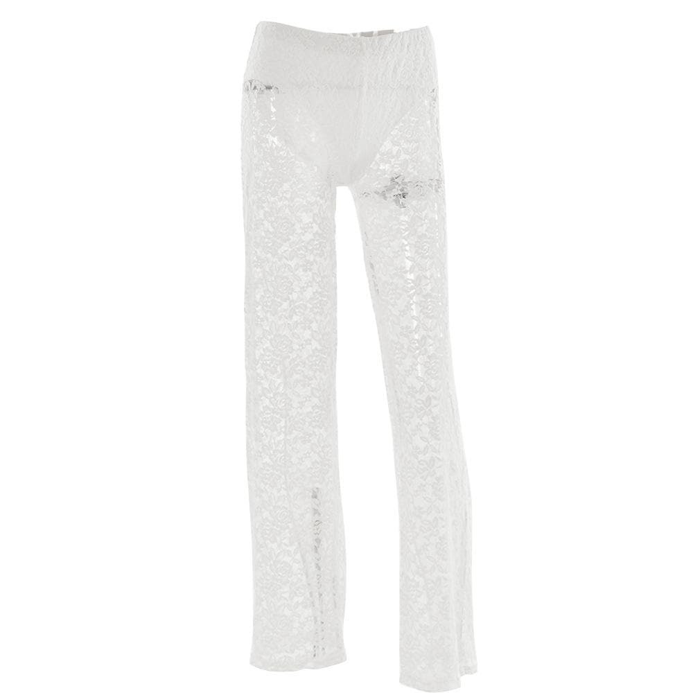 Y2K High Rise Lace Patchwork Straight Leg Pants - Grunge & Coquette Aesthetic Style