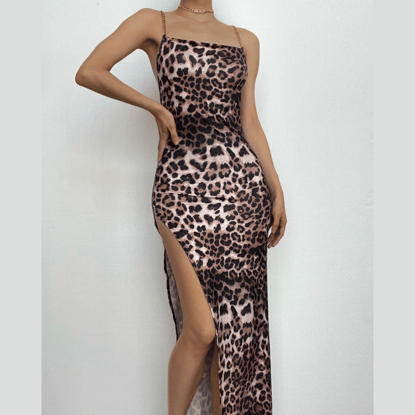 Y2K High Slit Open Back Maxi Dress with Cowl Neck - Grunge & Coquette Aesthetic Style