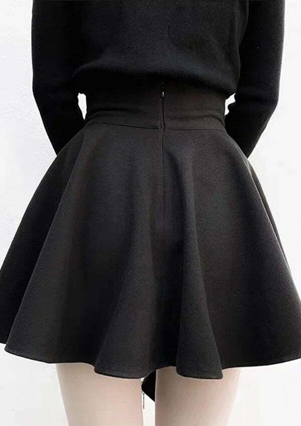 Y2K High Waist Black A-Line Skirt - Grunge Aesthetic, Coquette Style, Cute & Comfy Fashion