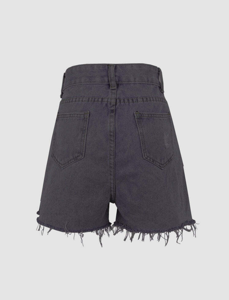Y2K High Waist Denim Shorts - Vintage Grunge Style, Cute Aesthetic, Comfy Summer Fashion